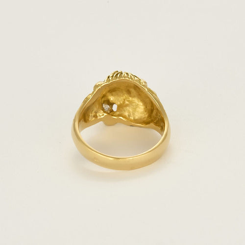 Bague 55 Bague chevalière "Lion" en or jaune 58 Facettes ROD4429X2