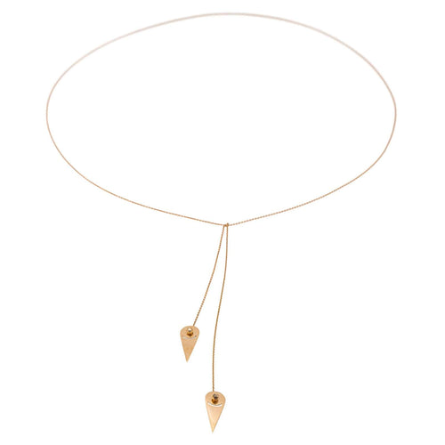 Collier Ginette NY Collier Négligé Mrs Joe Mini Lariat Or rose 58 Facettes 2678596CN