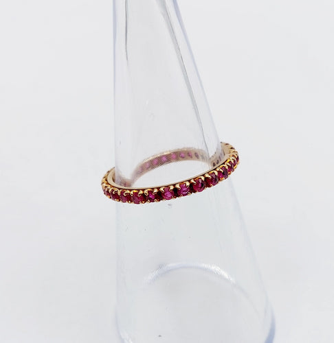 Bague 50 Alliance américaine or rubis ronds (circa 1950) 58 Facettes A05473