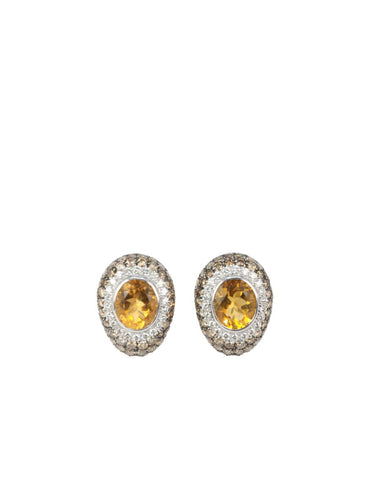 Boucles d'oreilles Clips d’oreilles Citrines, Diamants 58 Facettes 520