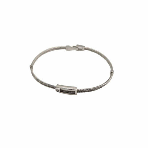 Bracelet Bracelet or blanc serti d'un diamant 58 Facettes