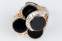 Bague 60 Bague en or rose 18 carats orné de 4 onyx et 13 diamants taille rond 58 Facettes BGDNB203
