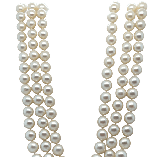 Collier Vintage - Collier de perles de culture - fermoir or blanc 58 Facettes 1.0000481/2