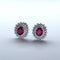 Boucles d'oreilles Boucles d'oreilles diamants rubis or blanc 58 Facettes