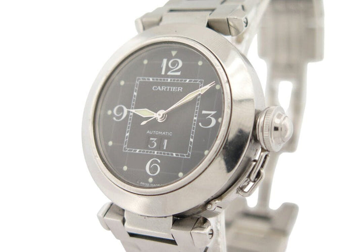 Montre montre CARTIER pasha c 2475 35mm acier automatique   lady 58 Facettes 269255