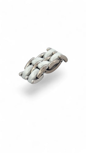 Bague 52 Bague Chanel Ultra or blanc et céramique 58 Facettes