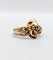 Bague 56.5 Bague momento mori antique or jaune 14k tête de mort et diamants taille anciennes 58 Facettes A05056