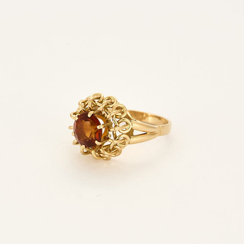 Bague 55.5 Bague cocktail en or jaune, citrine 58 Facettes CHA5557