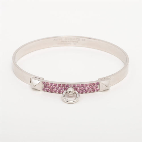 Bracelet HERMES - Bracelet Collier de chien Or blanc et Saphir 58 Facettes