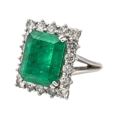 Bague 51 Bague Or blanc Emeraude, Diamant 58 Facettes 3981319RV