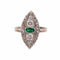 Bague 60 Bague or blanc, émeraude et diamants 58 Facettes 1020