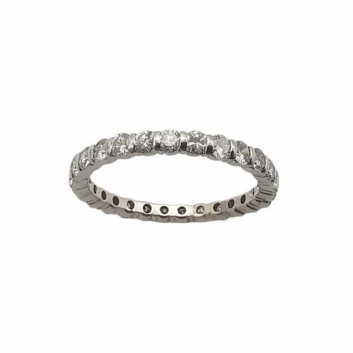 Bague 52 Alliances américaine platine & diamants 58 Facettes