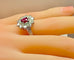 Bague Bague marguerite or blanc rubis et diamants 58 Facettes AB413