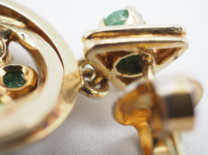 Boucles d'oreilles Boucles d'oreille émeraude marguerite 58 Facettes