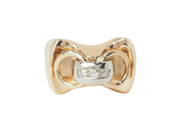 Bague 53.5 Bague Tank en or rose et diamants 58 Facettes 33465