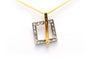 Pendentif Pendentif contemporain or jaune et or blanc, serti de diamants 58 Facettes B385