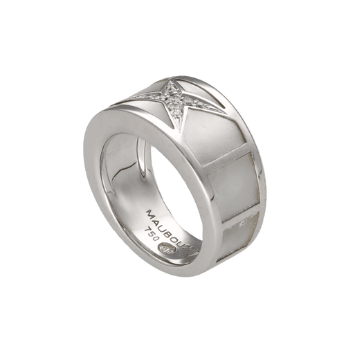 Bague 50 Bague Mauboussin Étoile Beauté en or gris 18K avec nacre et diamants – Taille 50 58 Facettes