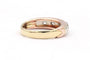 Bague 47 Alliance demi-américaine contemporaine en or jaune, blanc et rose sertie de diamants 58 Facettes 19455