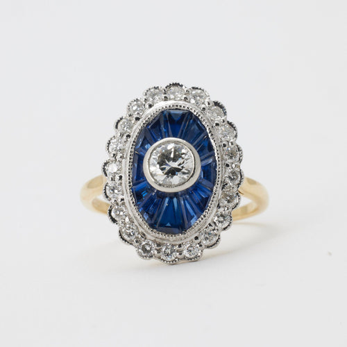 Bague 52 Bague or jaune et saphir 58 Facettes