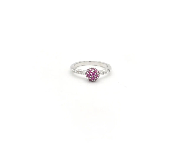 Bague Bague Favero en or blanc avec rubis et diamants 58 Facettes 14458