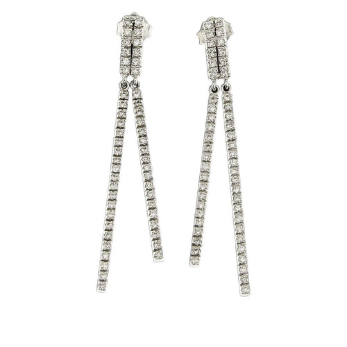 Boucles d'oreilles Boucles d'oreilles en or blanc avec diamants 0,81 ct 58 Facettes MG-200882/1