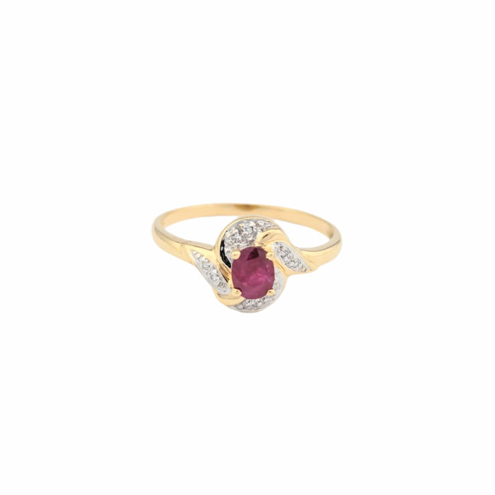 Bague 57.5 Bague tourbillon en or jaune diamants et rubis 58 Facettes 31140