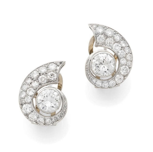 Boucles d'oreilles Paire de clips d'oreilles Art Déco "Coquillages" 58 Facettes
