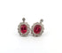 Boucles d'oreilles Boucles d'oreilles en platine avec rubis et diamants 58 Facettes