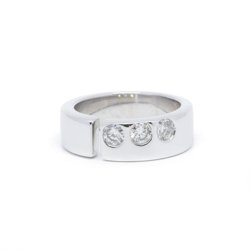 Bague 52 Bague - or blanc et diamants 58 Facettes 200133R