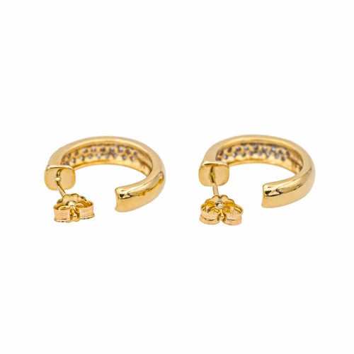 Boucles d'oreilles Boucles d'oreilles Demi créoles Or jaune, Or blanc Diamant 58 Facettes 3855444CN