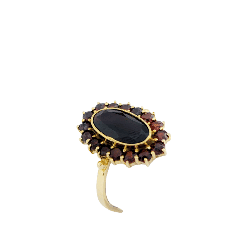 Bague 55 Bague en or jaune  et grenats 58 Facettes 32826