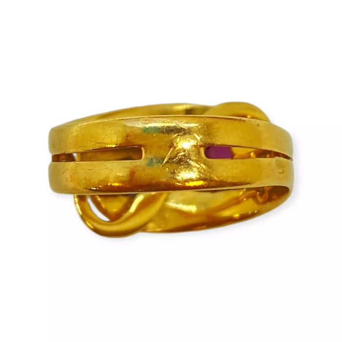 Bague 56 Bague double anneau or jaune empierrée 58 Facettes 330066220