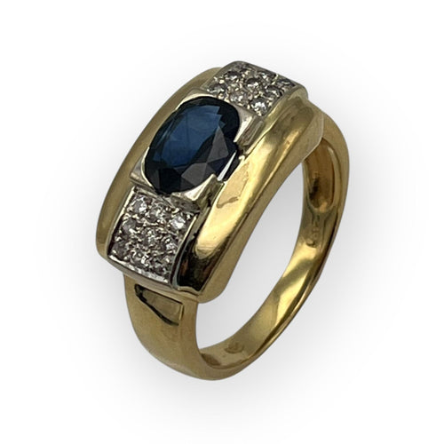 Bague 58 Bague saphir et pavage diamants 58 Facettes 149053467