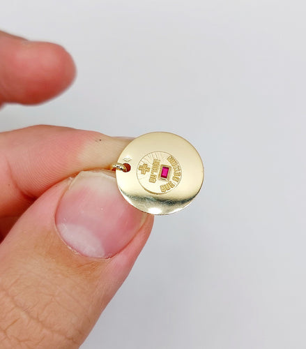 Pendentif AUGIS - Pendentif médaille d'amour or jaune "plus qu'hier moins que demain" 58 Facettes J7525X0000