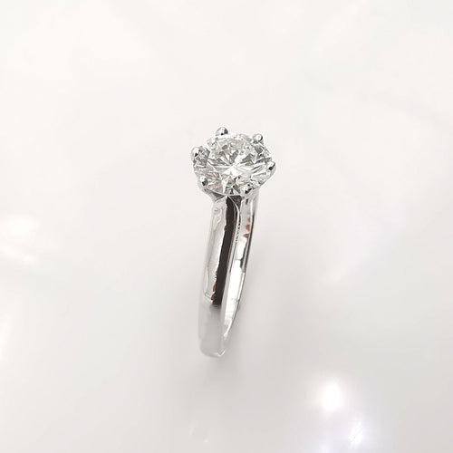 Bague 52 Bague solitaire Or blanc Diamant 58 Facettes