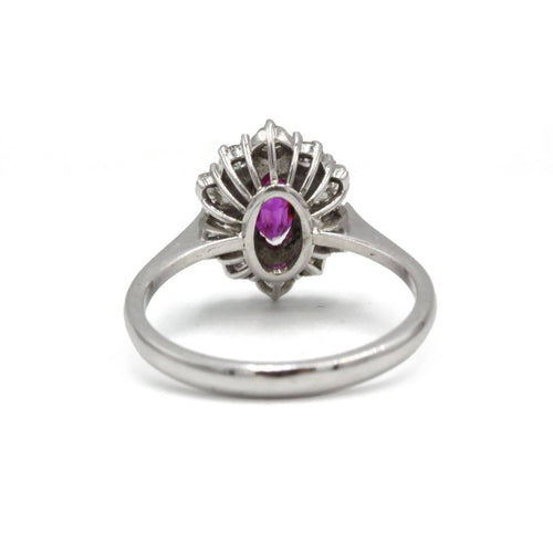 Bague 52 Bague marguerite or 750 diamants et rubis 58 Facettes 1306