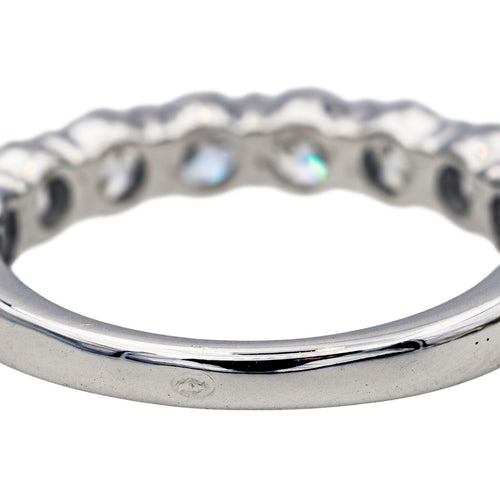 Bague 53 Bague Demi alliance Or blanc Diamant 58 Facettes 3655470CN