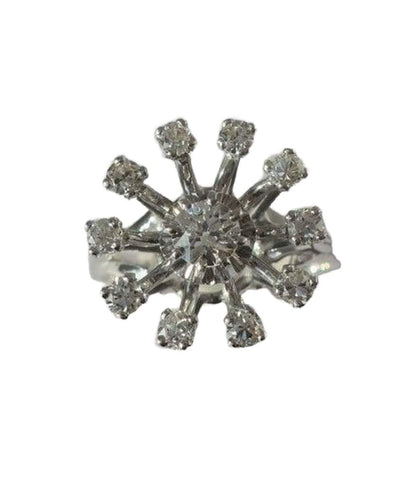 Bague 51 Bague marguerite fleur or blanc platine diamants 58 Facettes