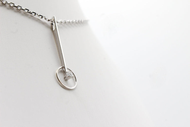 Pendentif Pendentif tige or blanc, diamant 58 Facettes 240645