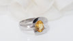 Bague 54 Bague en or blanc et citrine 58 Facettes 15881
