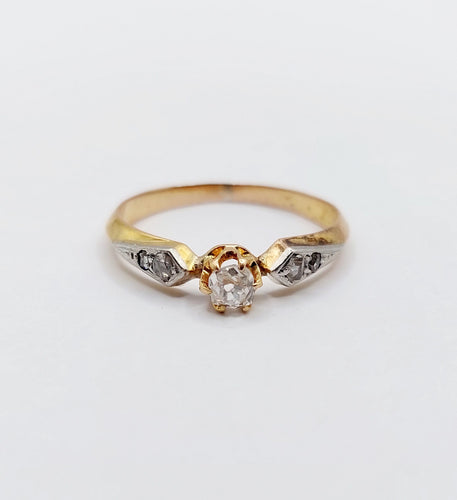 Bague 49.5 Bague antique or rose diamant taille ancienne (circa 1900) 58 Facettes A05142
