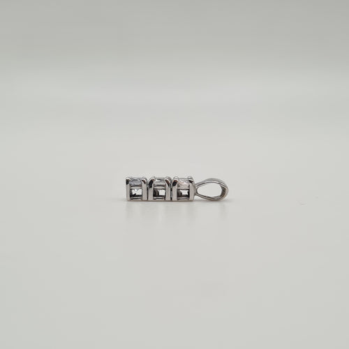 Pendentif Pendentif or blanc aigues marines 58 Facettes