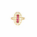 Bague 61 Bague or jaune rubis diamants 58 Facettes