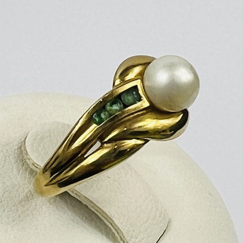Bague 54 Bague Or avec Perle de Culture et Emeraude 58 Facettes 20400000821