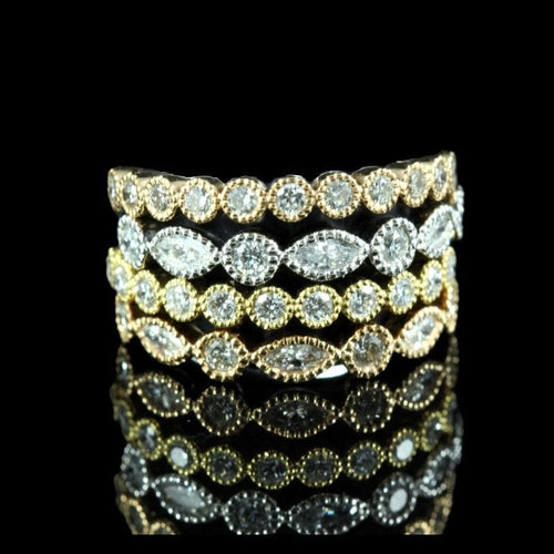 Bague 52 Bague or rose diamants 58 Facettes R1454