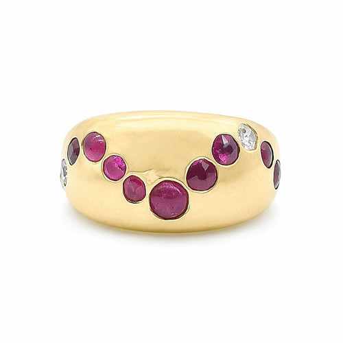 Bague 53 Bague en Or jaune Rubis et Diamants 58 Facettes