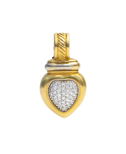 Pendentif Or 18K Jaune Or Blanc Diamant