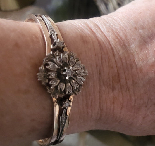 Bracelet Bracelet Napoléon III en or rose serti de diamants 58 Facettes