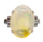 Bague cocktail vintage or blanc, opale cabochon 9,50 carats et diamants baguettes 58 Facettes A05976