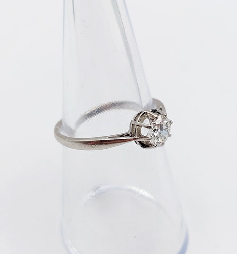 Bague 53 Bague solitaire art deco Platine diamant taille ancienne 0,43 carat (circa 1930) 58 Facettes A06144